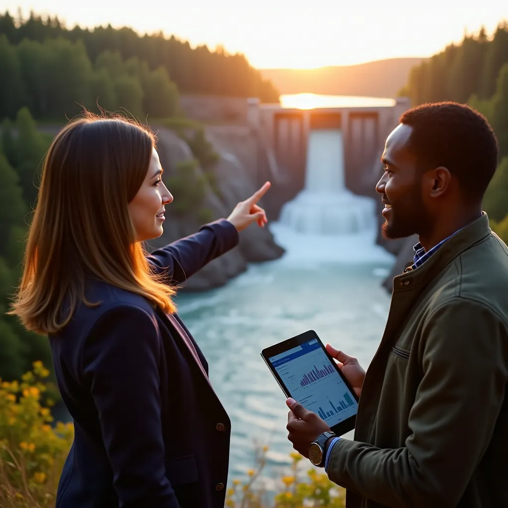 Aerial view of a modern wind farm in Canada under a clear blue sky.